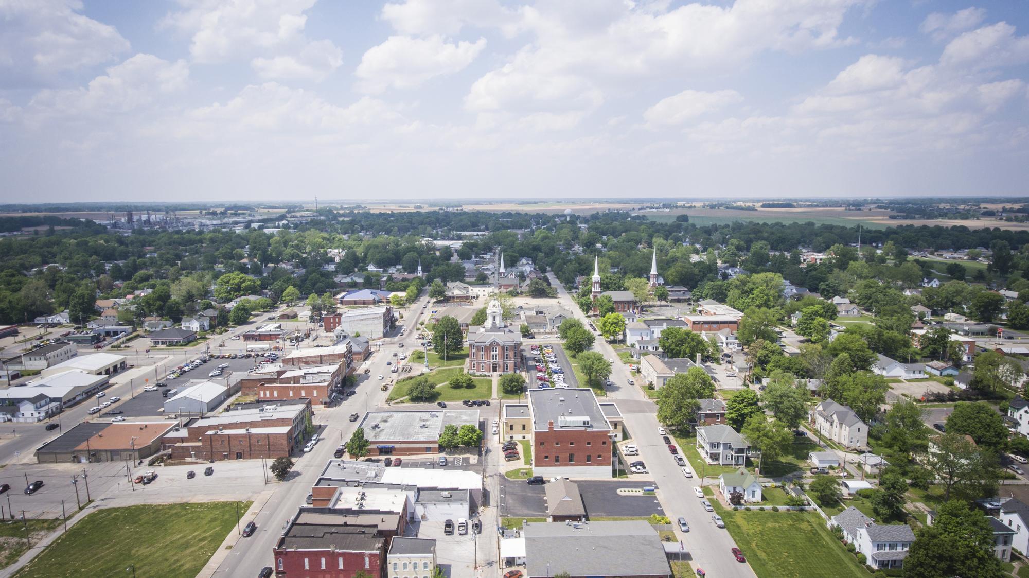 Mt Vernon Indiana - Downtown Aerial