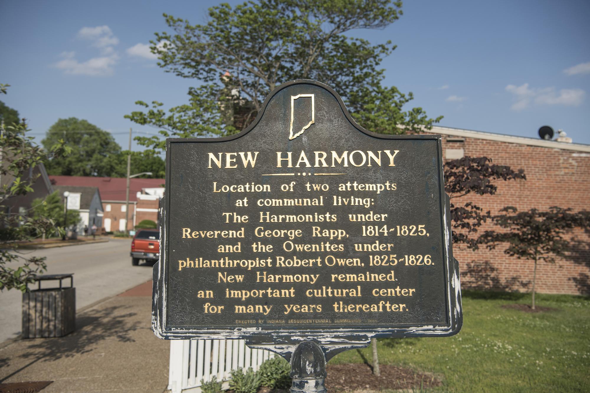 New Harmony Indiana - Historic New Harmony Sign