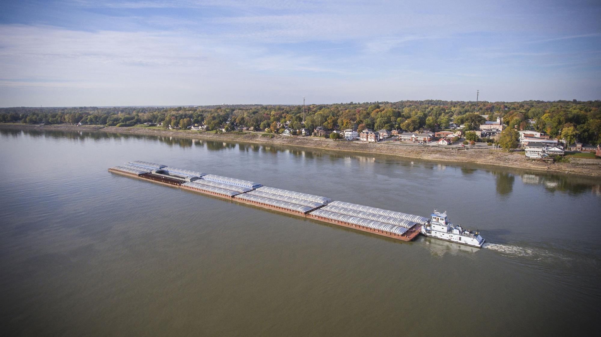 Newburgh Indiana - Ohio River Aerial Barge